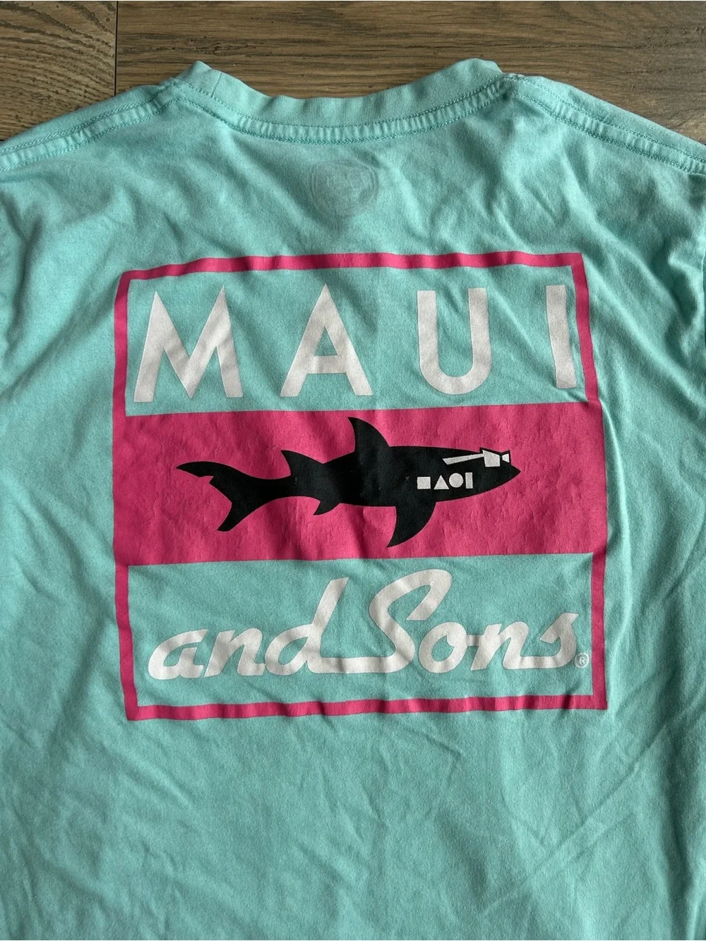 Maui and Sons Men's Turquoise Logo T-Shirt